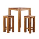 Brasilmöbel Hochtisch Rio Kanto 80x80 + 2 Barhocker Brasil