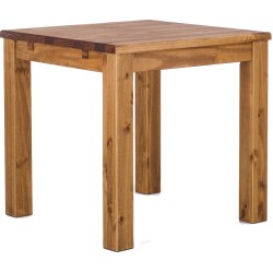 Esstisch 80x80 Rio Classico Brasil massiver Pinien Holztisch - vorgerichtet für Ansteckplatten - Tisch ausziehbar