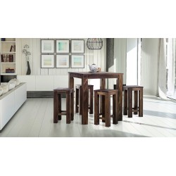 Esstisch 90x73 Rio Classico Brasil massiver Pinien Holztisch - vorgerichtet für Ansteckplatten - Tisch ausziehbar