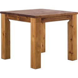 Esstisch 100x100 Rio Classico Brasil massiver Pinien Holztisch - vorgerichtet für Ansteckplatten - Tisch ausziehbar