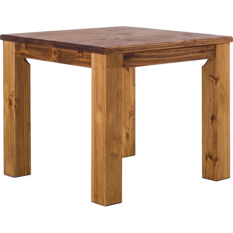 Esstisch 100x100 Rio Classico Brasil massiver Pinien Holztisch - vorgerichtet für Ansteckplatten - Tisch ausziehbar