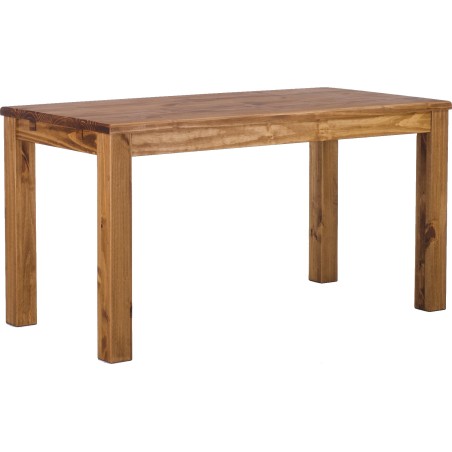 Esstisch 140x80 Rio Classico Brasil massiver Pinien Holztisch - vorgerichtet für Ansteckplatten - Tisch ausziehbar