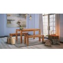 Esstisch 90x73 Rio Classico Eiche antik massiver Pinien Holztisch - vorgerichtet für Ansteckplatten - Tisch ausziehbar