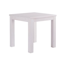 Esstisch 73x73 Rio Classico Pinie Weiss massiver Pinien Holztisch - vorgerichtet für Ansteckplatten - Tisch ausziehbar