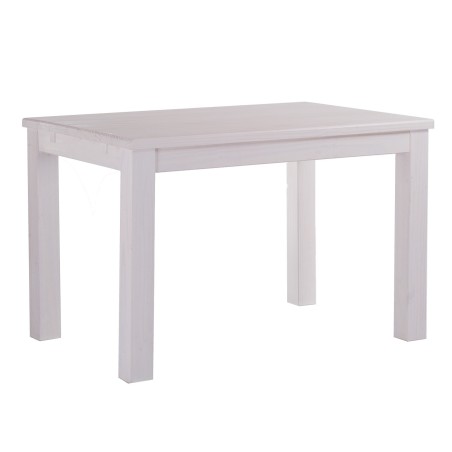 Esstisch 90x73 Rio Classico Pinie Weiss massiver Pinien Holztisch - vorgerichtet für Ansteckplatten - Tisch ausziehbar
