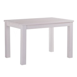 Esstisch 100x73 Rio Classico Pinie Weiss massiver Pinien Holztisch - vorgerichtet für Ansteckplatten - Tisch ausziehbar