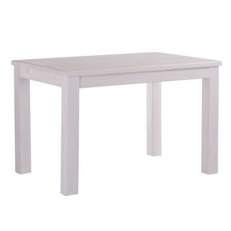 Esstisch 120x73 Rio Classico Pinie Weiss massiver Pinien Holztisch - vorgerichtet für Ansteckplatten - Tisch ausziehbar