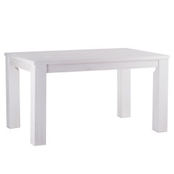 Esstisch 120x90 Rio Classico Pinie Weiss massiver Pinien Holztisch - vorgerichtet für Ansteckplatten - Tisch ausziehbar