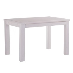 Esstisch 130x80 Rio Classico Pinie Weiss massiver Pinien Holztisch - vorgerichtet für Ansteckplatten - Tisch ausziehbar