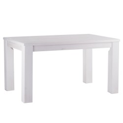 Esstisch 140x90 Rio Classico Pinie Weiss massiver Pinien Holztisch - vorgerichtet für Ansteckplatten - Tisch ausziehbar