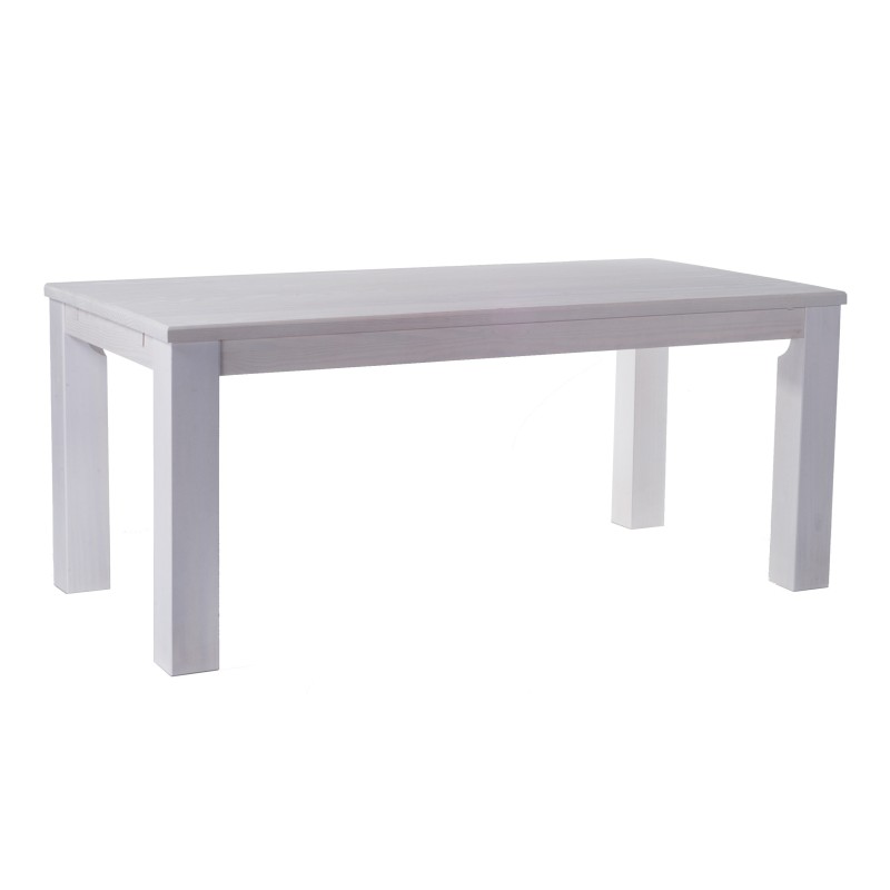 Esstisch 208x90 Rio Classico Pinie Weiss massiver Pinien Holztisch - vorgerichtet für Ansteckplatten - Tisch ausziehbar