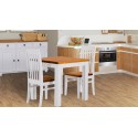 Esstisch 80x80 Rio Classico Brasil Weiss massiver Pinien Holztisch - vorgerichtet für Ansteckplatten - Tisch ausziehbar