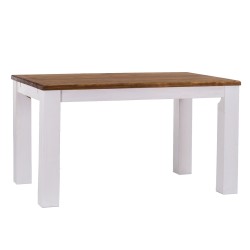 Esstisch 120x90 Rio Classico Brasil Weiss massiver Pinien Holztisch - vorgerichtet für Ansteckplatten - Tisch ausziehbar