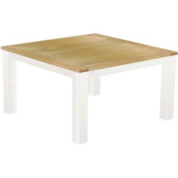 Esstisch 140x140 Rio Classico Brasil Weiss massiver Pinien Holztisch - Tischplatte mit Sperrholzeinlage