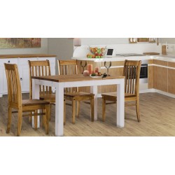 Esstisch 140x140 Rio Classico Brasil Weiss massiver Pinien Holztisch - Tischplatte mit Sperrholzeinlage