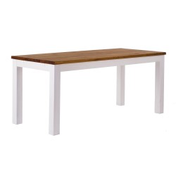 Esstisch 160x80 Rio Classico Brasil Weiss massiver Pinien Holztisch - vorgerichtet für Ansteckplatten - Tisch ausziehbar