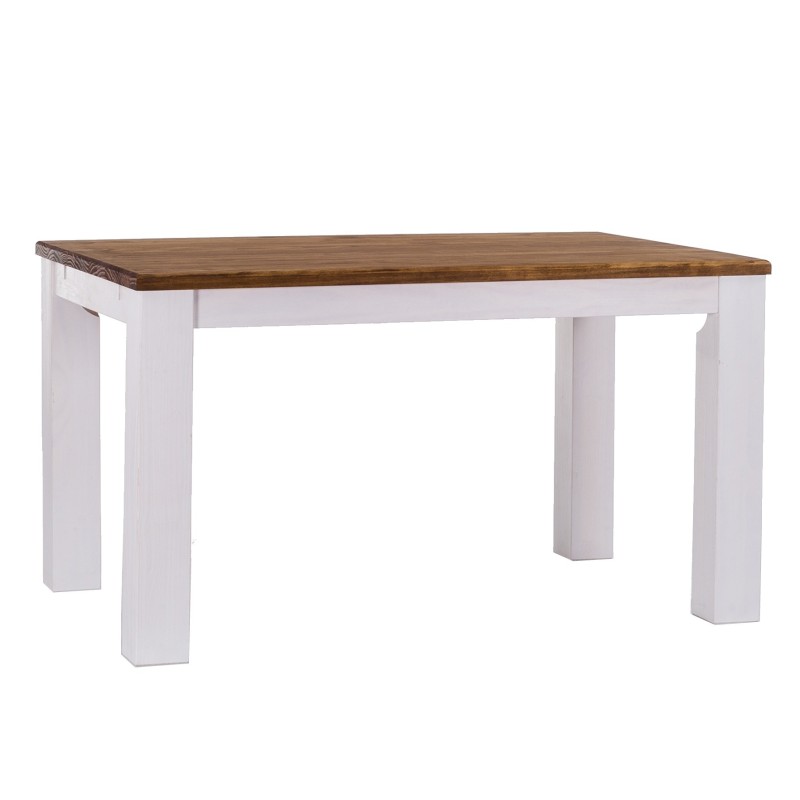 Esstisch 150x90 Rio Classico Brasil Weiss massiver Pinien Holztisch - vorgerichtet für Ansteckplatten - Tisch ausziehbar