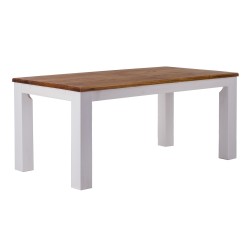 Esstisch 180x90 Rio Classico Brasil Weiss massiver Pinien Holztisch - vorgerichtet für Ansteckplatten - Tisch ausziehbar