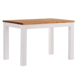 Esstisch 90x73 Rio Classico Honig Weiss massiver Pinien Holztisch - vorgerichtet für Ansteckplatten - Tisch ausziehbar