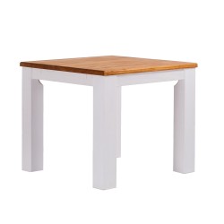 Esstisch 90x90 Rio Classico Honig Weiss massiver Pinien Holztisch - vorgerichtet für Ansteckplatten - Tisch ausziehbar