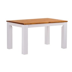 Esstisch 120x90 Rio Classico Honig Weiss massiver Pinien Holztisch - vorgerichtet für Ansteckplatten - Tisch ausziehbar