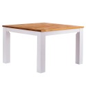 Esstisch 120x120 Rio Classico Honig Weiss massiver Pinien Holztisch - vorgerichtet für Ansteckplatten - Tisch ausziehbar