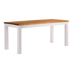 Esstisch 140x80 Rio Classico Honig Weiss massiver Pinien Holztisch - vorgerichtet für Ansteckplatten - Tisch ausziehbar