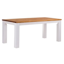 Esstisch 160x100 Rio Classico Honig Weiss massiver Pinien Holztisch - vorgerichtet für Ansteckplatten - Tisch ausziehbar