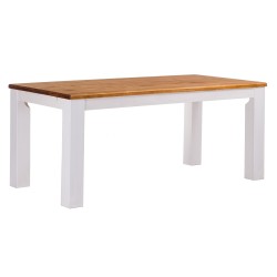 Esstisch 200x100 Rio Classico Honig Weiss massiver Pinien Holztisch - vorgerichtet für Ansteckplatten - Tisch ausziehbar