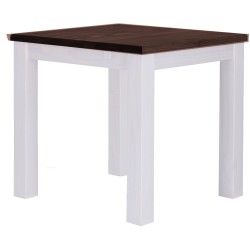 Esstisch 80x80 Rio Classico Eiche Weiss massiver Pinien Holztisch - vorgerichtet für Ansteckplatten - Tisch ausziehbar