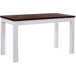Esstisch 90x73 Rio Classico Eiche Weiss massiver Pinien Holztisch - vorgerichtet für Ansteckplatten - Tisch ausziehbar