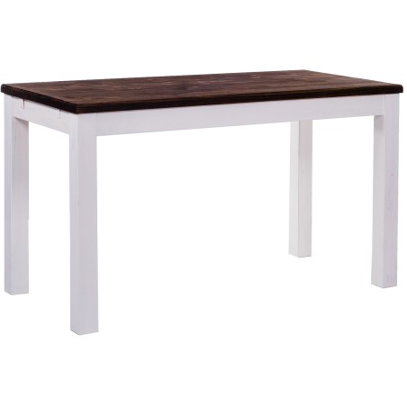 Esstisch 100x73 Rio Classico Eiche Weiss massiver Pinien Holztisch - vorgerichtet für Ansteckplatten - Tisch ausziehbar