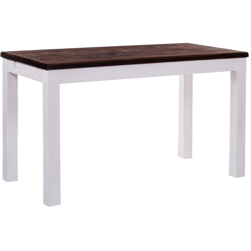 Esstisch 120x73 Rio Classico Eiche Weiss massiver Pinien Holztisch - vorgerichtet für Ansteckplatten - Tisch ausziehbar