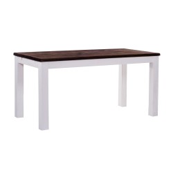 Esstisch 130x80 Rio Classico Eiche Weiss massiver Pinien Holztisch - vorgerichtet für Ansteckplatten - Tisch ausziehbar