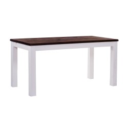 Esstisch 140x80 Rio Classico Eiche Weiss massiver Pinien Holztisch - vorgerichtet für Ansteckplatten - Tisch ausziehbar