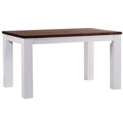 Esstisch 140x90 Rio Classico Eiche Weiss massiver Pinien Holztisch - vorgerichtet für Ansteckplatten - Tisch ausziehbar