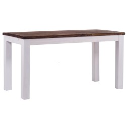 Esstisch 160x80 Rio Classico Eiche Weiss massiver Pinien Holztisch - vorgerichtet für Ansteckplatten - Tisch ausziehbar