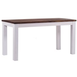 Esstisch 180x80 Rio Classico Eiche Weiss massiver Pinien Holztisch - vorgerichtet für Ansteckplatten - Tisch ausziehbar