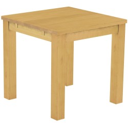 Esstisch 80x80 Rio Classico Eiche hell massiver Pinien Holztisch - vorgerichtet für Ansteckplatten - Tisch ausziehbar