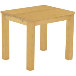 Esstisch 90x73 Rio Classico Eiche hell massiver Pinien Holztisch - vorgerichtet für Ansteckplatten - Tisch ausziehbar