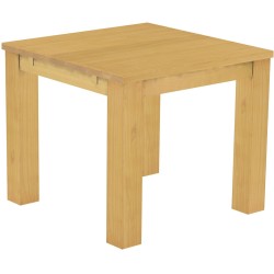 Esstisch 90x90 Rio Classico Eiche hell massiver Pinien Holztisch - vorgerichtet für Ansteckplatten - Tisch ausziehbar
