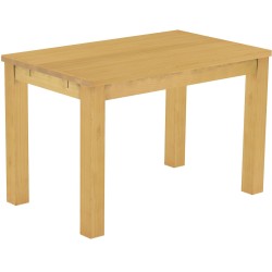Esstisch 120x73 Rio Classico Eiche hell massiver Pinien Holztisch - vorgerichtet für Ansteckplatten - Tisch ausziehbar