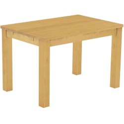 Esstisch 120x80 Rio Classico Eiche hell massiver Pinien Holztisch - vorgerichtet für Ansteckplatten - Tisch ausziehbar
