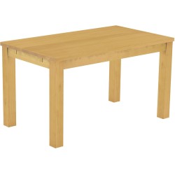 Esstisch 140x80 Rio Classico Eiche hell massiver Pinien Holztisch - vorgerichtet für Ansteckplatten - Tisch ausziehbar