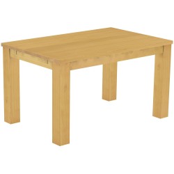 Esstisch 140x90 Rio Classico Eiche hell massiver Pinien Holztisch - vorgerichtet für Ansteckplatten - Tisch ausziehbar