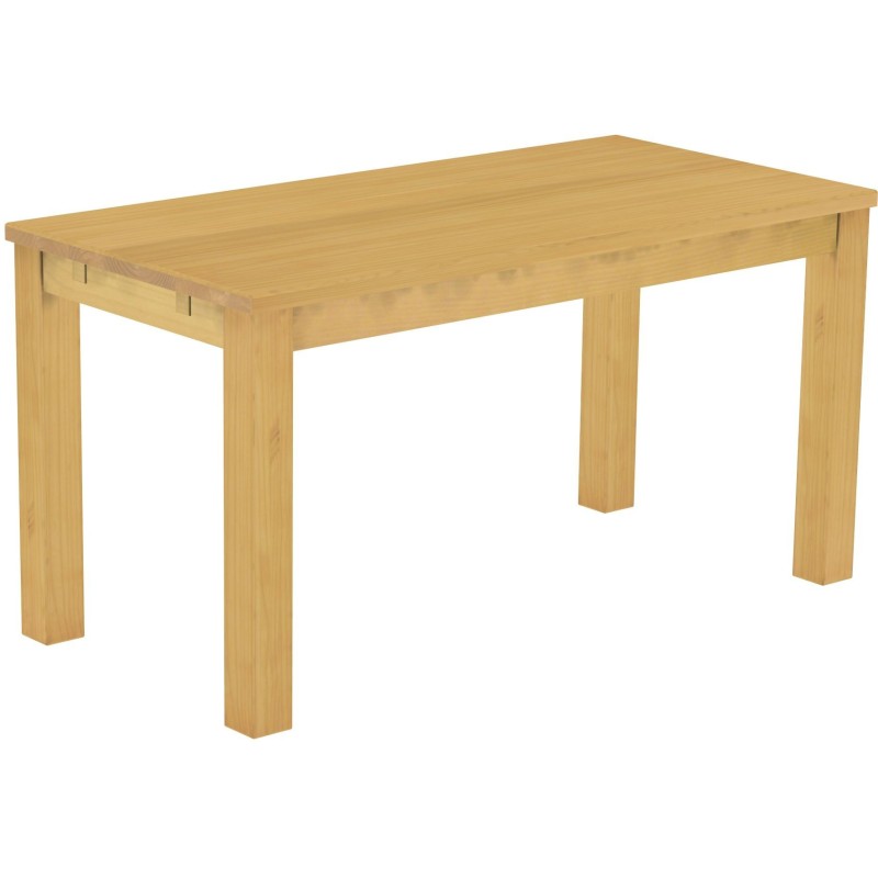 Esstisch 150x73 Rio Classico Eiche hell massiver Pinien Holztisch - vorgerichtet für Ansteckplatten - Tisch ausziehbar