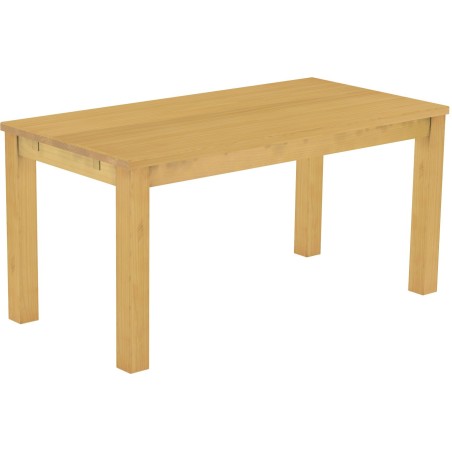 Esstisch 160x80 Rio Classico Eiche hell massiver Pinien Holztisch - vorgerichtet für Ansteckplatten - Tisch ausziehbar