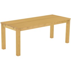 Esstisch 200x80 Rio Classico Eiche hell massiver Pinien Holztisch - vorgerichtet für Ansteckplatten - Tisch ausziehbar