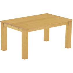 Esstisch 160x100 Rio Classico Eiche hell massiver Pinien Holztisch - vorgerichtet für Ansteckplatten - Tisch ausziehbar