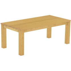 Esstisch 200x100 Rio Classico Eiche hell massiver Pinien Holztisch - vorgerichtet für Ansteckplatten - Tisch ausziehbar